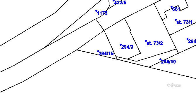 Parcela st. 294/15 v KÚ Čeperka, Katastrální mapa