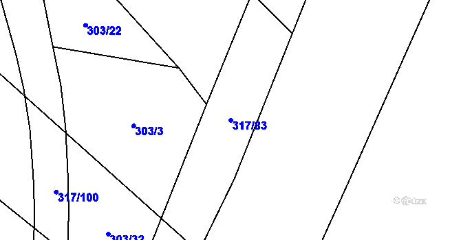 Parcela st. 317/83 v KÚ Čeperka, Katastrální mapa