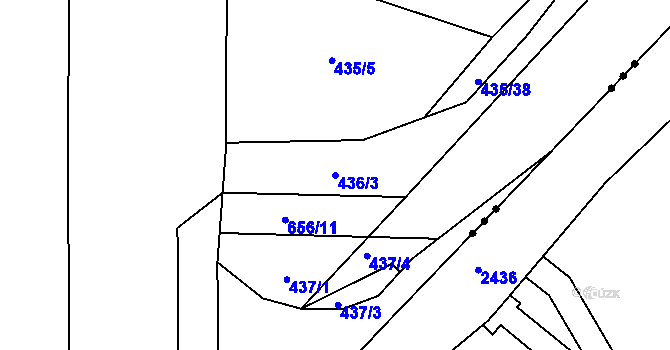 Parcela st. 436/3 v KÚ Čeperka, Katastrální mapa