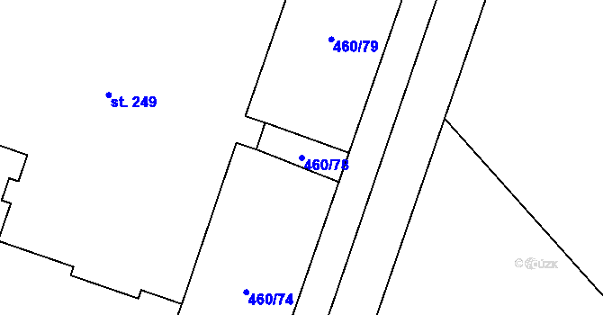 Parcela st. 460/78 v KÚ Čeperka, Katastrální mapa