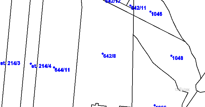 Parcela st. 642/8 v KÚ Čeperka, Katastrální mapa