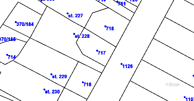 Parcela st. 717 v KÚ Čeperka, Katastrální mapa