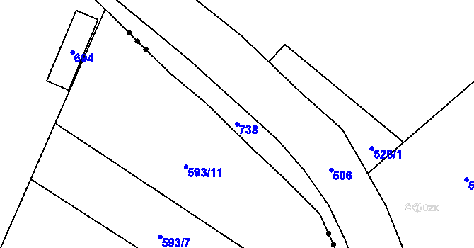 Parcela st. 738 v KÚ Čeperka, Katastrální mapa