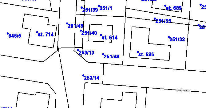 Parcela st. 251/49 v KÚ Čeperka, Katastrální mapa