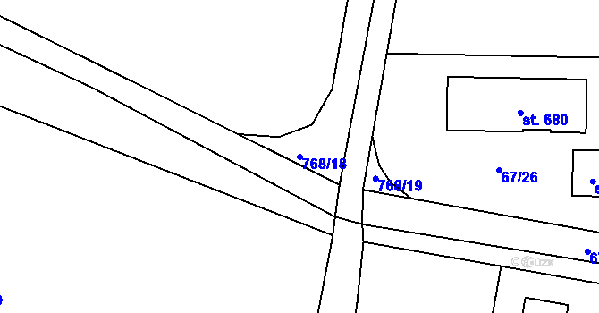 Parcela st. 768/18 v KÚ Čeperka, Katastrální mapa