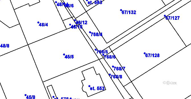 Parcela st. 768/5 v KÚ Čeperka, Katastrální mapa