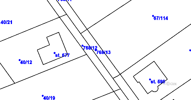 Parcela st. 768/13 v KÚ Čeperka, Katastrální mapa
