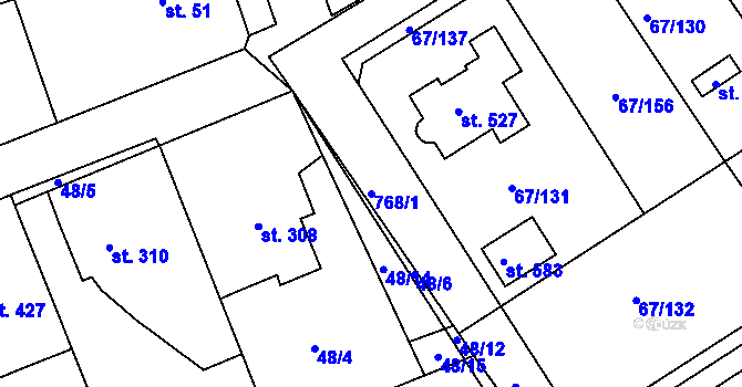 Parcela st. 768/1 v KÚ Čeperka, Katastrální mapa
