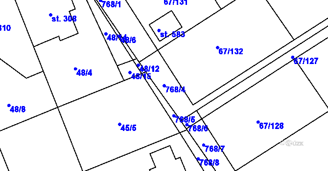 Parcela st. 768/4 v KÚ Čeperka, Katastrální mapa