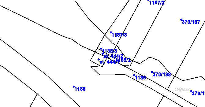 Parcela st. 444/2 v KÚ Čeperka, Katastrální mapa