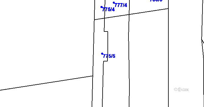 Parcela st. 775/5 v KÚ Čeperka, Katastrální mapa