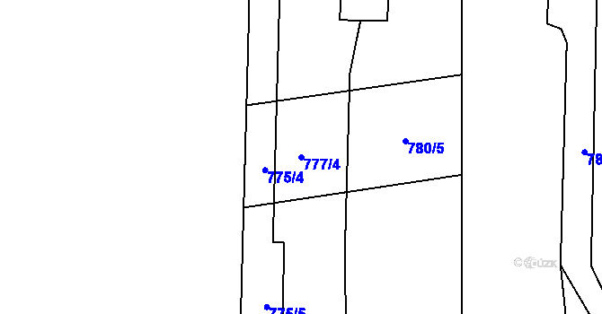 Parcela st. 777/4 v KÚ Čeperka, Katastrální mapa
