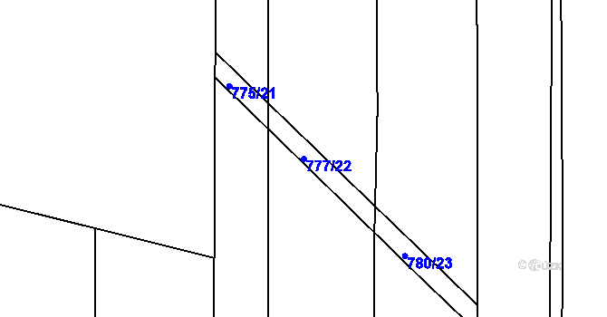 Parcela st. 777/22 v KÚ Čeperka, Katastrální mapa