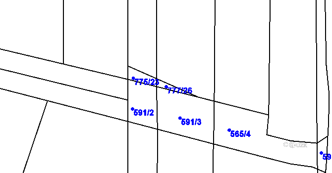 Parcela st. 777/26 v KÚ Čeperka, Katastrální mapa