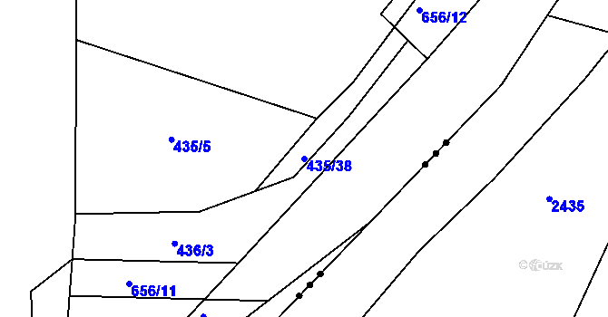 Parcela st. 435/38 v KÚ Čeperka, Katastrální mapa