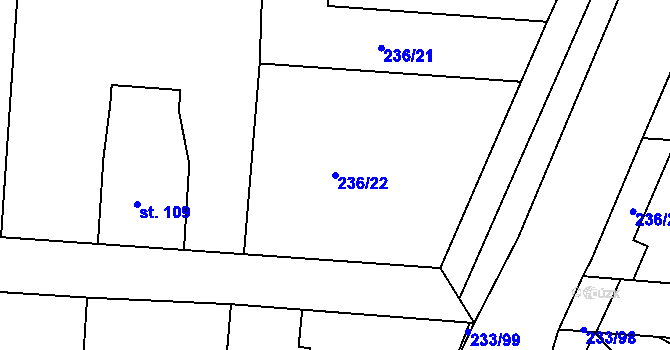 Parcela st. 236/22 v KÚ Čeperka, Katastrální mapa