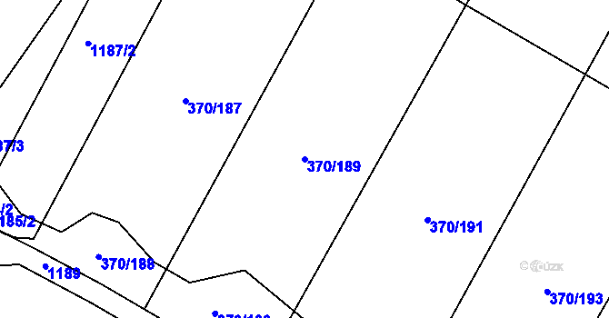 Parcela st. 370/189 v KÚ Čeperka, Katastrální mapa