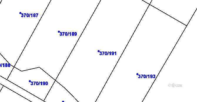 Parcela st. 370/191 v KÚ Čeperka, Katastrální mapa