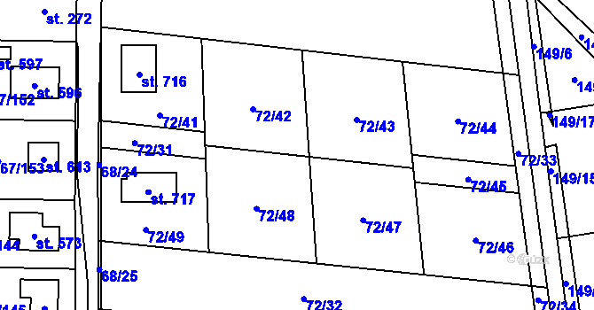 Parcela st. 72/31 v KÚ Čeperka, Katastrální mapa