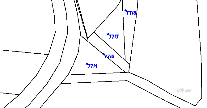 Parcela st. 77/6 v KÚ Čeperka, Katastrální mapa