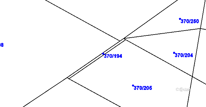Parcela st. 370/194 v KÚ Čeperka, Katastrální mapa