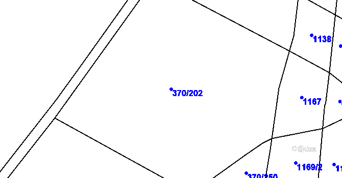 Parcela st. 370/202 v KÚ Čeperka, Katastrální mapa