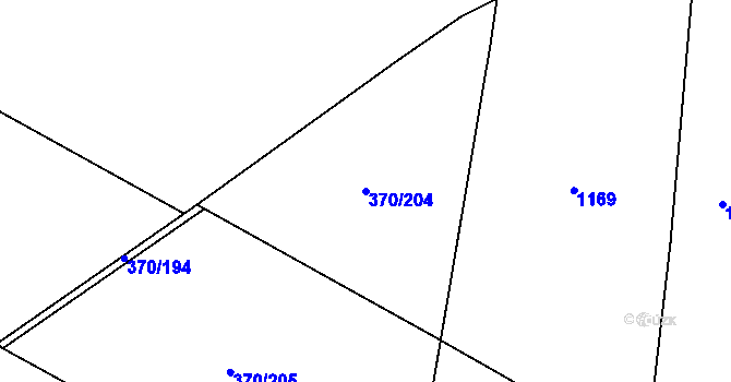 Parcela st. 370/204 v KÚ Čeperka, Katastrální mapa