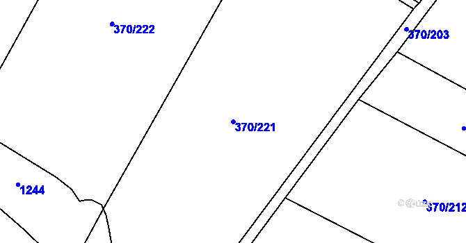 Parcela st. 370/221 v KÚ Čeperka, Katastrální mapa