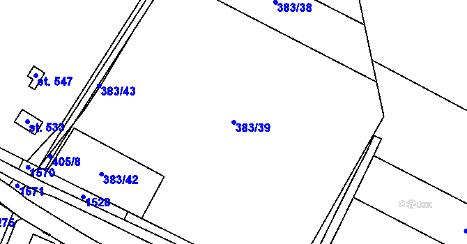 Parcela st. 383/39 v KÚ Čeperka, Katastrální mapa