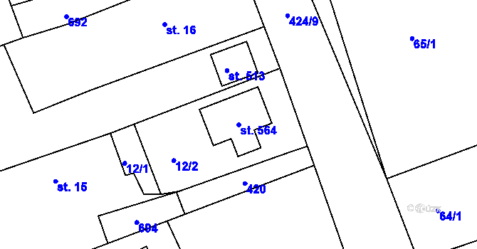 Parcela st. 564 v KÚ Čeperka, Katastrální mapa