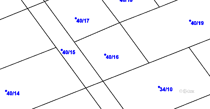 Parcela st. 40/16 v KÚ Čeperka, Katastrální mapa