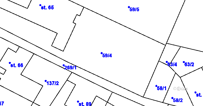 Parcela st. 59/4 v KÚ Čepí, Katastrální mapa