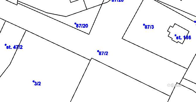 Parcela st. 87/2 v KÚ Čepí, Katastrální mapa
