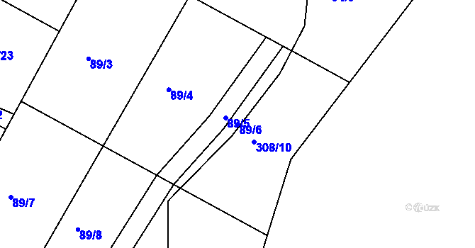 Parcela st. 89/6 v KÚ Čepí, Katastrální mapa