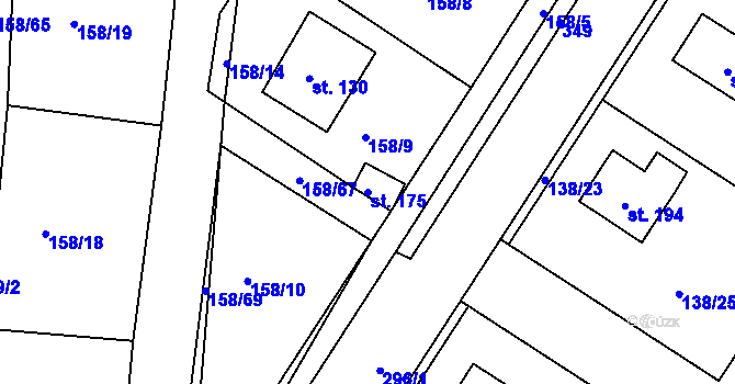 Parcela st. 175 v KÚ Čepí, Katastrální mapa