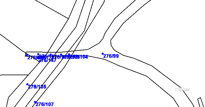 Parcela st. 276/99 v KÚ Čepirohy, Katastrální mapa