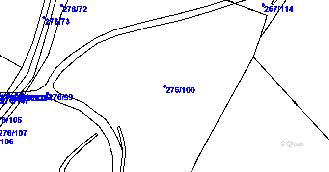 Parcela st. 276/100 v KÚ Čepirohy, Katastrální mapa