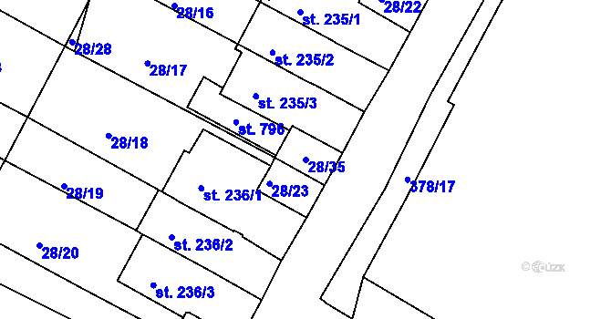 Parcela st. 28/35 v KÚ Čepirohy, Katastrální mapa