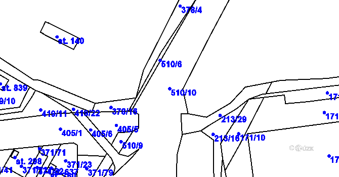 Parcela st. 510/10 v KÚ Čepirohy, Katastrální mapa