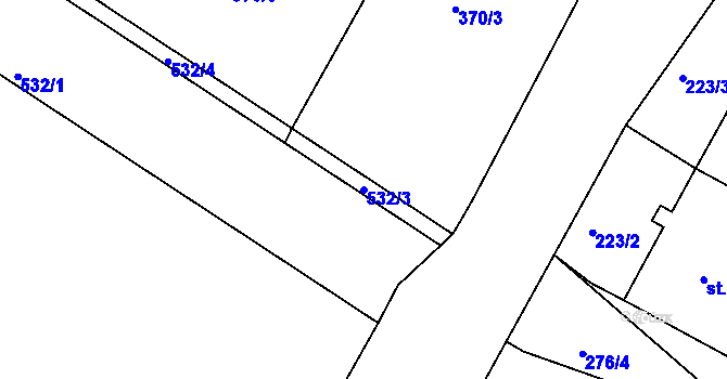Parcela st. 532/3 v KÚ Čepirohy, Katastrální mapa