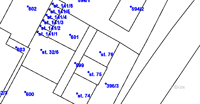 Parcela st. 76 v KÚ Čepirohy, Katastrální mapa