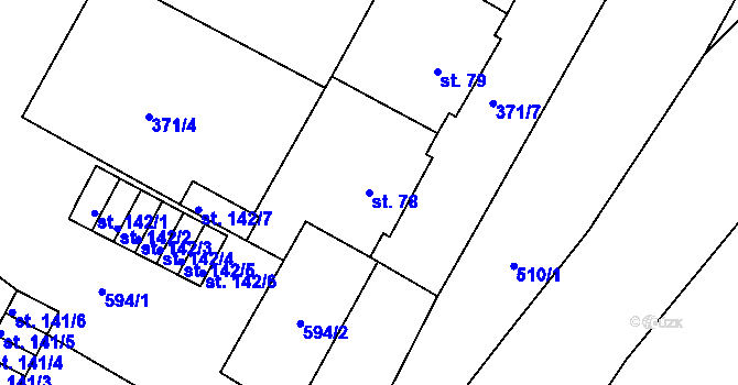 Parcela st. 78 v KÚ Čepirohy, Katastrální mapa