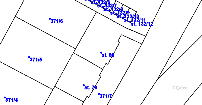 Parcela st. 80 v KÚ Čepirohy, Katastrální mapa