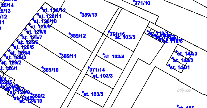 Parcela st. 103/4 v KÚ Čepirohy, Katastrální mapa