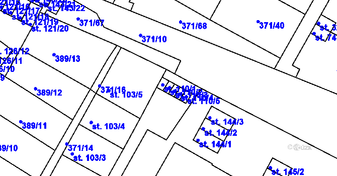 Parcela st. 110/2 v KÚ Čepirohy, Katastrální mapa
