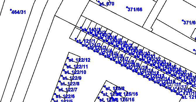Parcela st. 121/5 v KÚ Čepirohy, Katastrální mapa