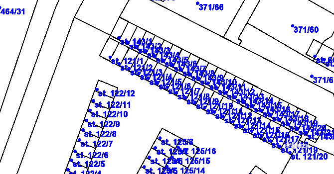Parcela st. 121/7 v KÚ Čepirohy, Katastrální mapa