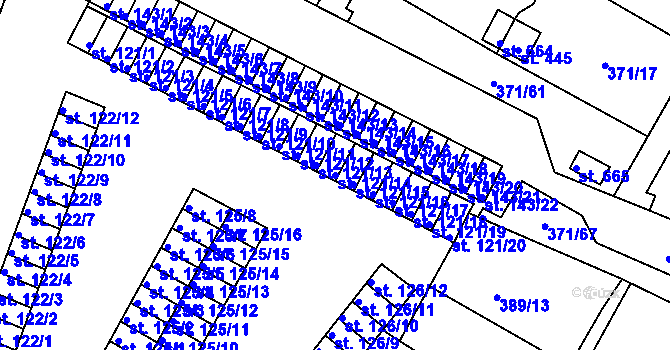 Parcela st. 121/14 v KÚ Čepirohy, Katastrální mapa