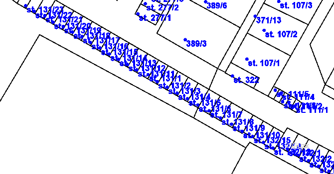 Parcela st. 131/3 v KÚ Čepirohy, Katastrální mapa