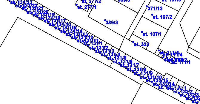 Parcela st. 131/4 v KÚ Čepirohy, Katastrální mapa